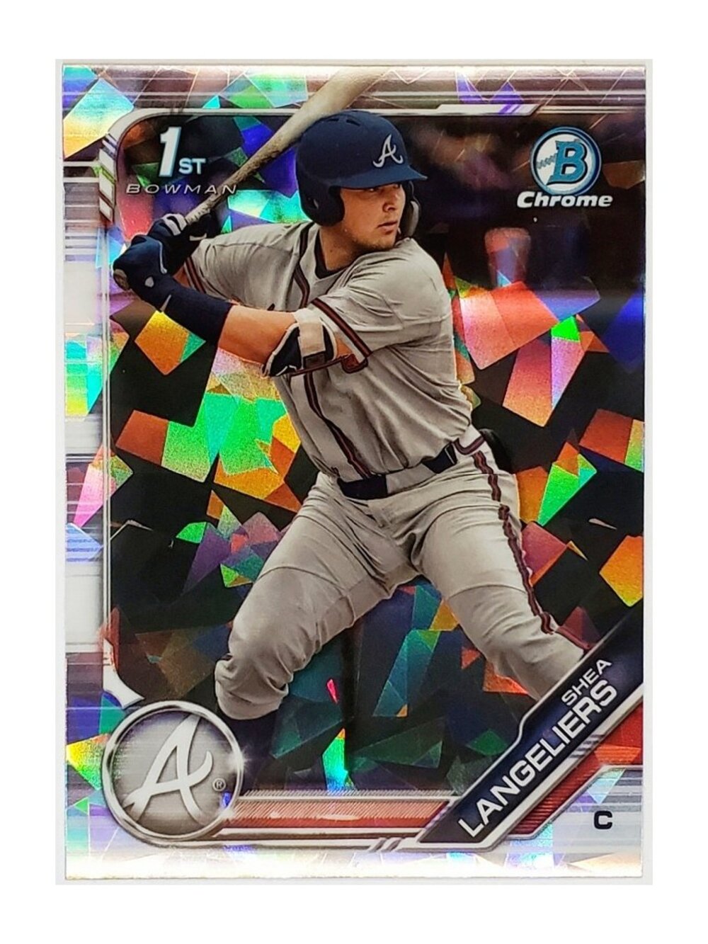 SHEA LANGELIERS ROOKIE SAPPHIRE REFRACTOR 1ST BOWMAN 2019 BOWMAN CHROME #BDC-67